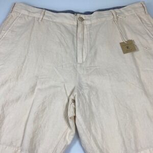 FAHERTY BRAND Mens Size 38 Linen Blend Chino Shorts Beige 9in Outdoor NEW